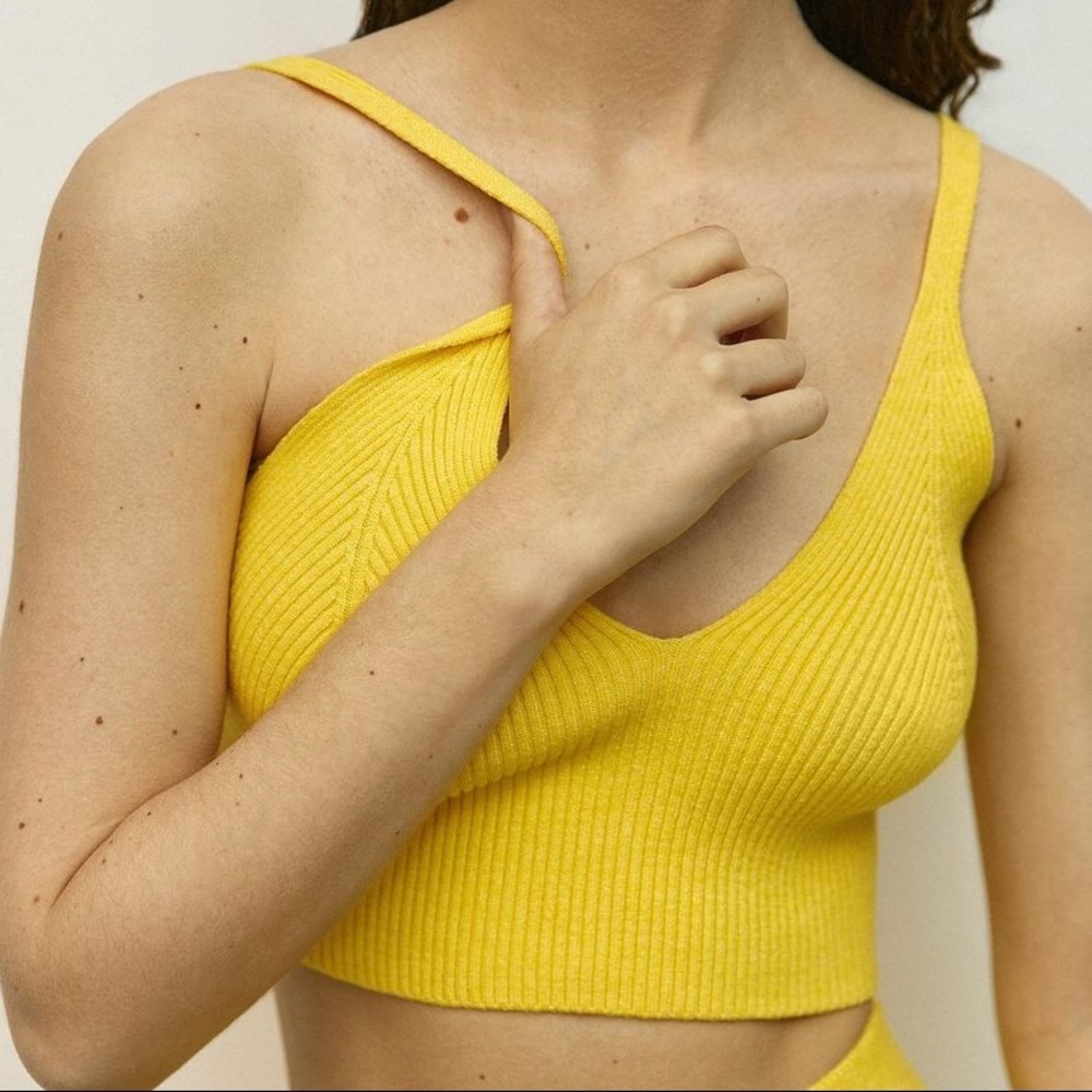 Ukrainian Lemon Yellow Knit Set Loungewear